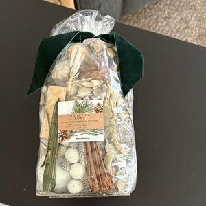 Cost Plus World Market White Pine Potpourri with Green Velvet Bow